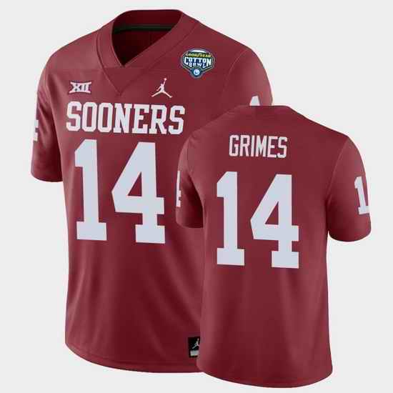 Men Oklahoma Sooners Reggie Grimes 2020 Cotton Bowl Game Crimson Jersey